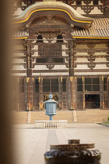 The bracketed façade of the great hall, a lantern centred below